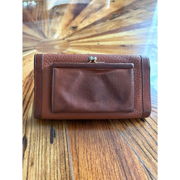 Dooney & Bourke Vintage Leather Clutch Wallet Flap Front Coin Purse Brown - Picture 2 of 4